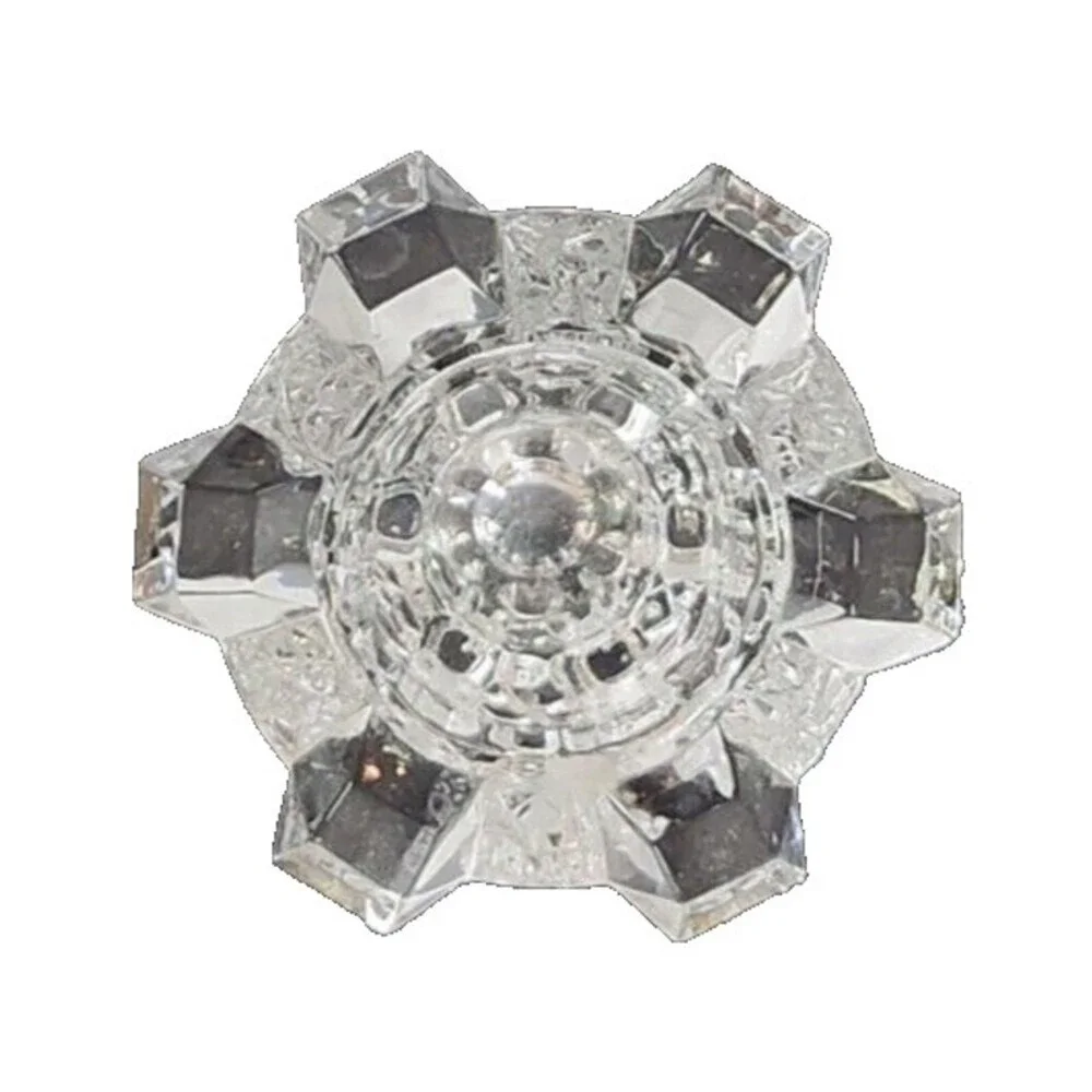 Cubist Norwegian Crystal Glass Candle Holders by Hadeland Norway Glass 3 Each
